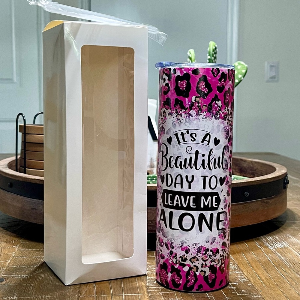 Pink Leopard Print Tumbler 20oz. Stainless Steel